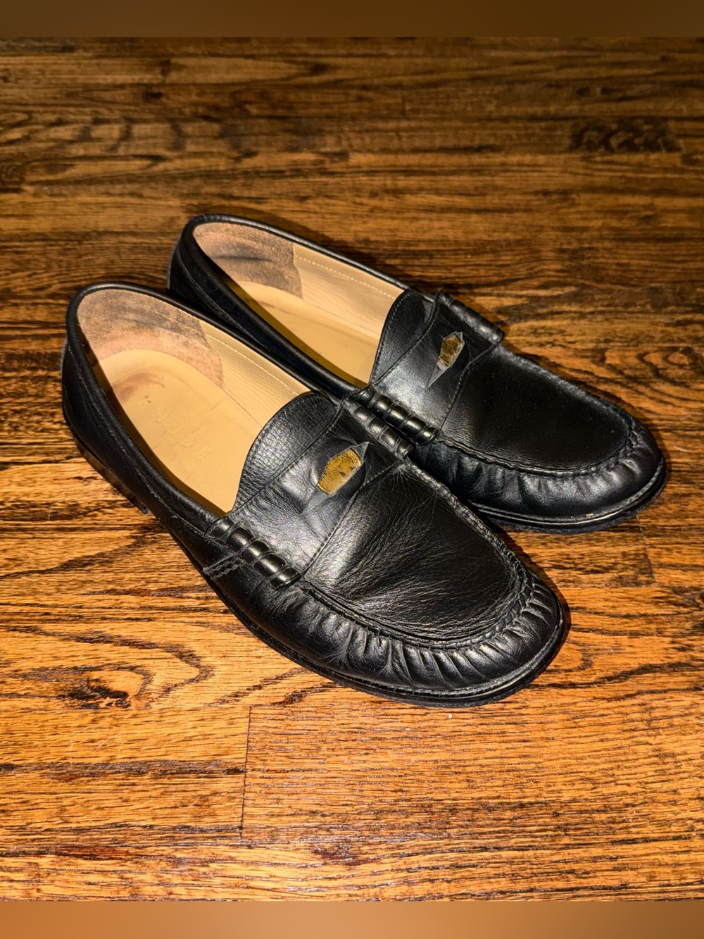Rhude Black Italian Leather Penny Loafer size 11 MSRP $595